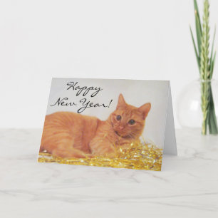 Sparkkatze-Neujahrskarte Feiertagskarte