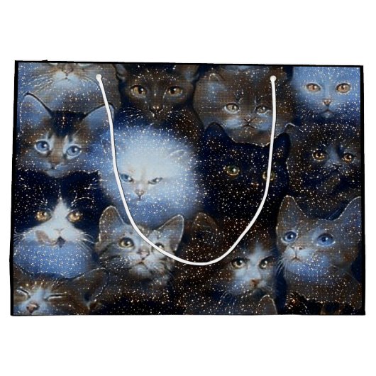 Sparkkatzen Große Geschenktasche Große Geschenktüte (Rückseite)