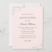 Sparkkleid Rosa Rose Gold Quinceanera Einladung (Rückseite)