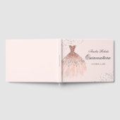 Sparkkleid Rose Gold Quinceanera Gästebuch (Voll)