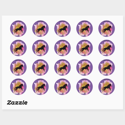 SPARKLASSIERE HORSE STICKERS PERSONALISIERT (Blatt)