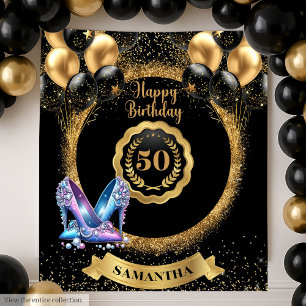 Sparkle 50. Geburtstag Hintergrund Rosa High Heels Wandteppich