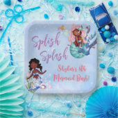 Sparkle American Mermaid Bash Birthday Pappteller (Party)