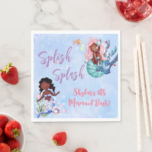 Sparkle American Mermaid Bash Birthday Serviette (Beispiel)