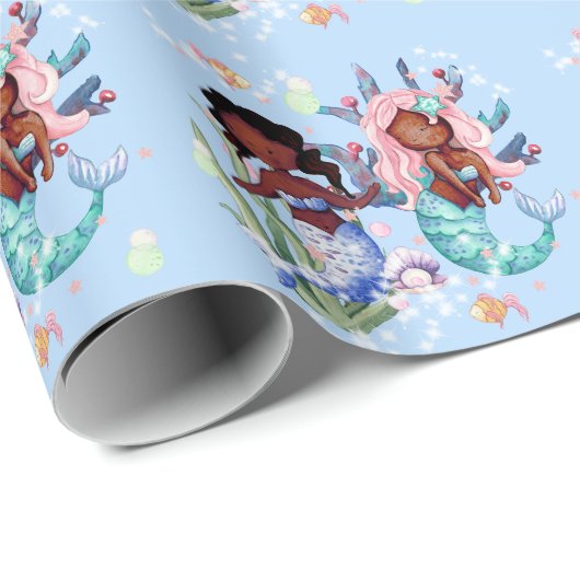 Sparkle-Amerikanische Meerjungfrau Geschenkpapier (Rolleneckpunkt)