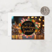 Sparkle and Glow Holiday Photo Card Mitteilungskarte (Vorderseite/Rückseite Beispiel)