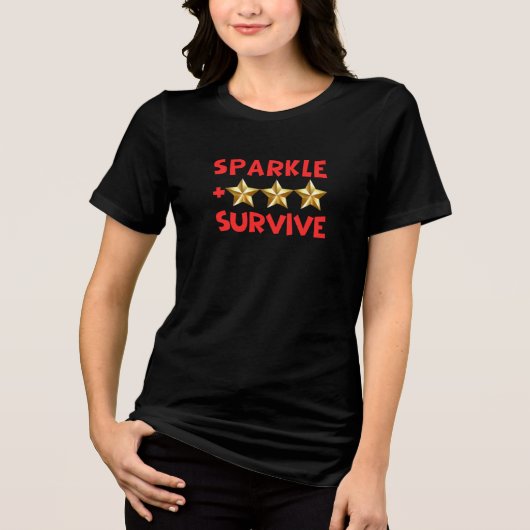 Sparkle and Survive Funny Mom New Year T-Shirt Tri-Blend Shirt (Vorderseite)