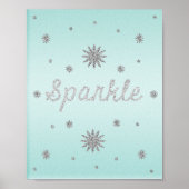 Sparkle Aqua mit Silver Glitzer Poster (Vorne)