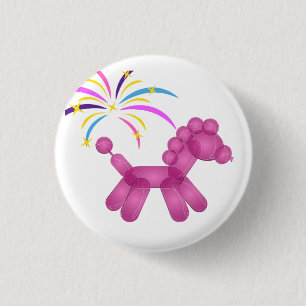 Sparkle Balloon Pony Party Animal Button