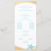 Sparkle Beach Golden Seashell Wedding Program Programm (Rückseite)