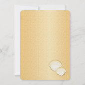 Sparkle Beach Muschel Aqua und GoldWedding Einladung (Rückseite)