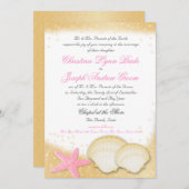 Sparkle Beach Muscheln und Starfish Einladung (Vorne/Hinten)