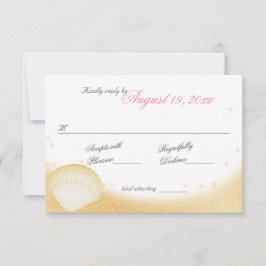 Sparkle Beach Muscheln und Starfish Response RSVP Karte