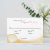 Sparkle Beach Muscheln und Starfish Response RSVP Karte (Stehend Vorderseite)