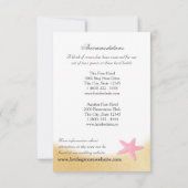 Sparkle Beach Seashell Pink Hochzeitstag Einladung (Rückseite)