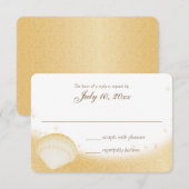 Sparkle Beach Seashelle Wedding Response RSVP Karte (Vorne/Hinten)
