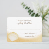 Sparkle Beach Seashelle Wedding Response RSVP Karte (Stehend Vorderseite)