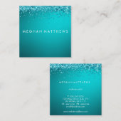 Sparkle Beauty Stylist Makeup Artist Blue Quadratische Visitenkarte (Vorne/Hinten)