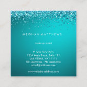Sparkle Beauty Stylist Makeup Artist Blue Quadratische Visitenkarte (Rückseite)