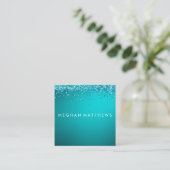 Sparkle Beauty Stylist Makeup Artist Blue Quadratische Visitenkarte (Stehend Vorderseite)
