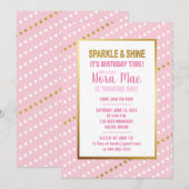 Sparkle Birthday Girl Einladung (Vorne/Hinten)