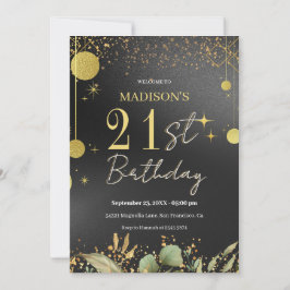 Sparkle Birthday Invitation Einladung