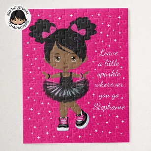 Sparkle Black Girl Personalisiert Puzzle