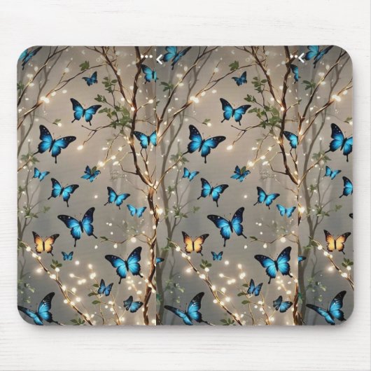 SPARKLE BLAUE BUTER Fliege auf Mousepad (Vorne)