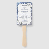 Sparkle blauer Glitzer und blumenblühendes Hochzei Fächer (Rückseite)