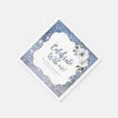 Sparkle blauer Glitzer und Blumenfeiern mit uns Serviette (Ecke)