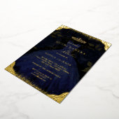 Sparkle Blue Gold Dress Tiara Foto Quinceanera Folieneinladung (Gedreht)