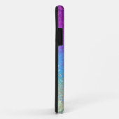 Sparkle Blue & Lila Glitzer Monogram iPhone Case (Hinten/Rechts)