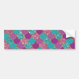 Sparkle Blue Lila Mermaid Schwanz Fish Scale Brigh Autoaufkleber