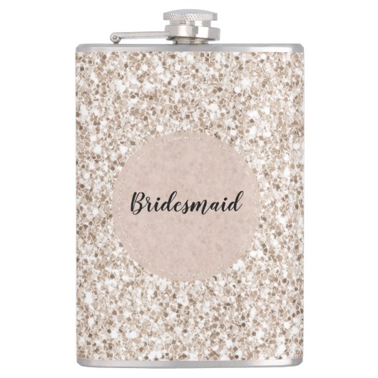 Sparkle Blush Cream Glitz Glitter Flachmann (Vorderseite)