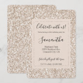 Sparkle Blush Cream Glitz Glitzer Einladung (Vorne/Hinten)