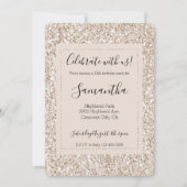 Sparkle Blush Cream Glitz Glitzer Einladung (Vorderseite)