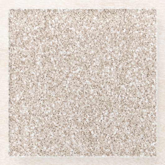 Sparkle Blush Cream Glitz Glitzer Glasuntersetzer (Vorderseite)