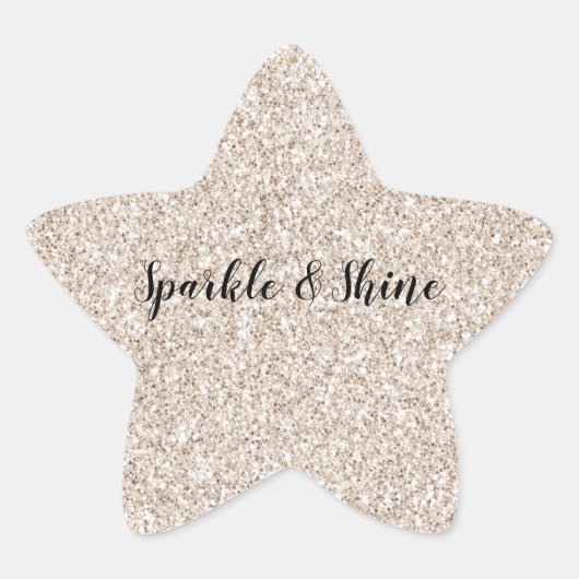 Sparkle Blush Cream Glitz Glitzer Stern-Aufkleber (Vorderseite)