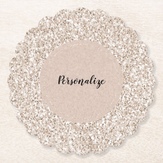 Sparkle Blush Cream Glitz Glitzer  Untersetzer (Vorderseite)