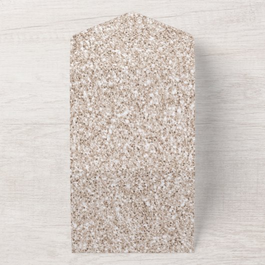 Sparkle Blush Cream Glitz Glitzer Wedding All In One Einladung (Außenbereich)