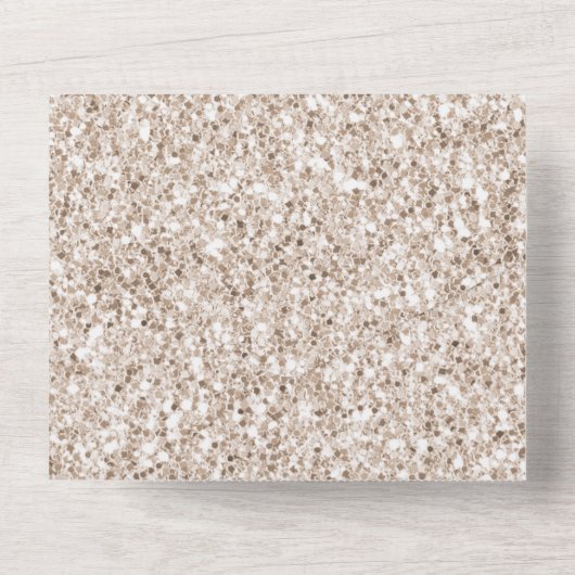 Sparkle Blush Cream Glitz Glitzer Wedding All In One Einladung (Rückseite)