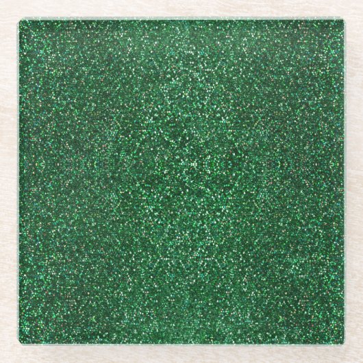 Sparkle Bright Green Dots St Patricks Day Glasuntersetzer (Vorderseite)