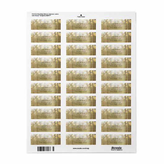 Sparkle Bright Lights Rustic Gold Einladung (Vorne)