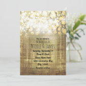 Sparkle Bright Lights Rustic Gold Glam Einladungen (Stehend Vorderseite)