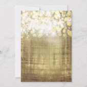 Sparkle Bright Lights Rustic Gold Glam Einladungen (Rückseite)