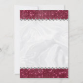 Sparkle Burgundy Glitzer Glam Diamond Quinceañera Einladung (Rückseite)
