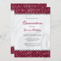 Sparkle Burgundy Glitzer Glam Diamond Quinceañera