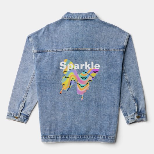 Sparkle Butterfly Jeansjacke (Rückseite)