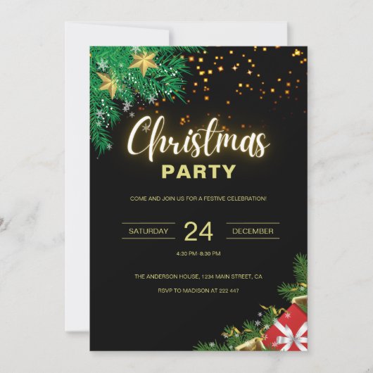 Sparkle Christmas Einladung (Vorderseite)