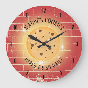 Sparkle Cookie Brick Personalized Baking Kitchen Große Wanduhr